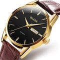 Men's Dual Calendar Quartz Watch — Leather Strap, 39mm
