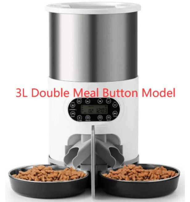 Automatic Pet Feeder — Dual Meal Dispenser with Voice Recording