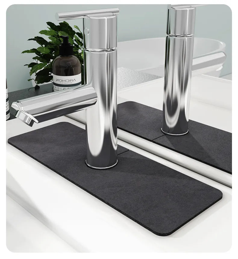 Diatomite Faucet Absorbent Pad — Anti-Slip, Quick-Dry Sink Mat