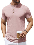 COOFANDY Men's Henley Stretch T-Shirt — 3-Button, Breathable