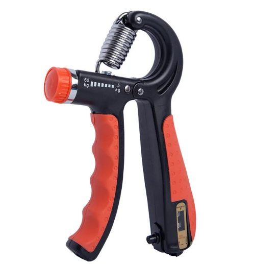 Adjustable Grip Strengthener with Rep Counter — TPR & Metal Spring