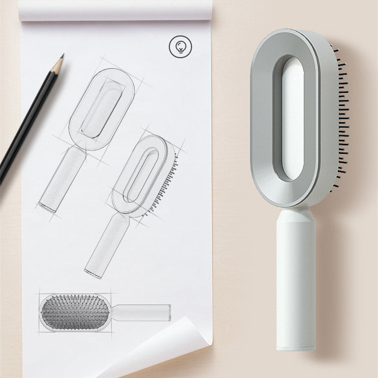 Self-Cleaning Hair Brush — Airbag Massage, Anti-Static | For All Hair Types