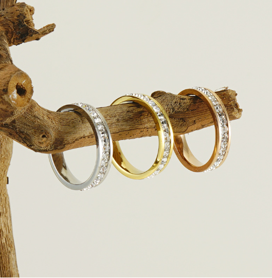 Alleria Geometric Ring — Stainless Steel in Gold, Steel & Rose Gold