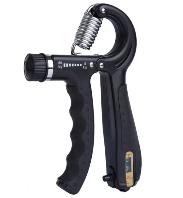 Adjustable Grip Strengthener with Rep Counter — TPR & Metal Spring