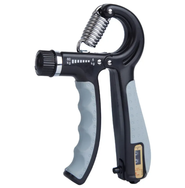 Adjustable Grip Strengthener with Rep Counter — TPR & Metal Spring