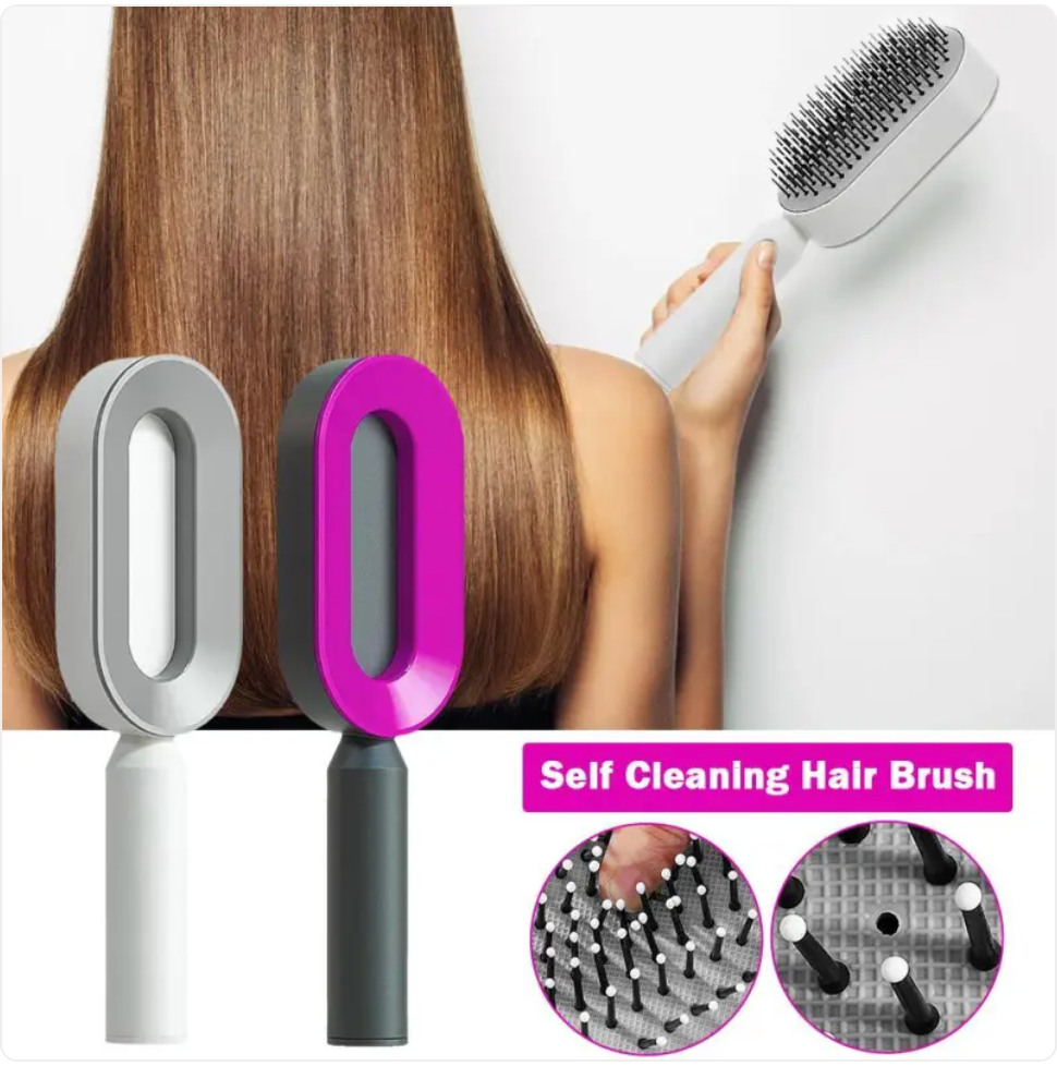 Women’s 3D Hair Growth Self-Cleaning Brush — Scalp Massage & Painless Combing
