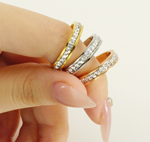 Alleria Geometric Ring — Stainless Steel in Gold, Steel & Rose Gold