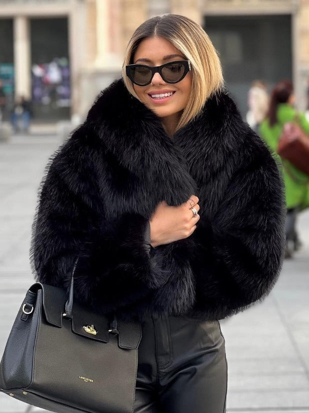 Women's Thickened Plush Lapel Coat — Warm Winter Outwear, 8 Colours