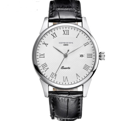 Fashionable Waterproof Couple Watches with Leather Strap