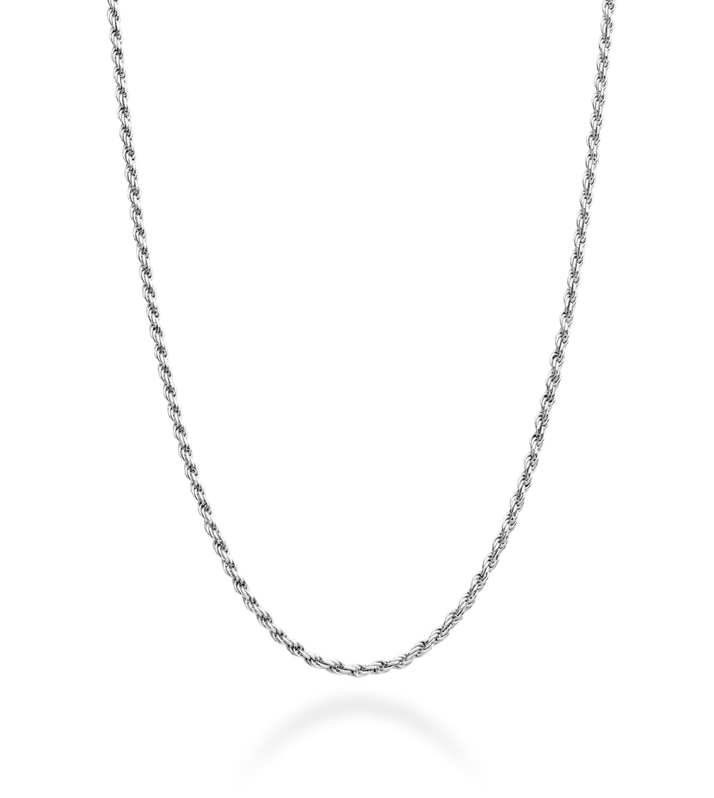 Miabella Italian Sterling Silver Diamond-Cut Rope Chain — 26"