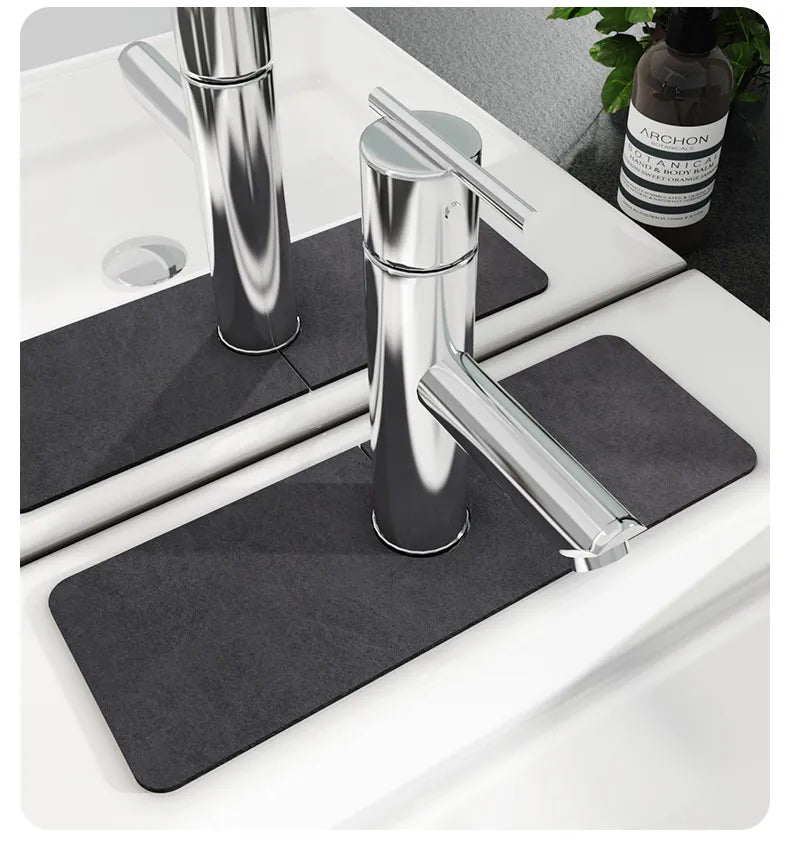 Diatomite Faucet Absorbent Pad — Anti-Slip, Quick-Dry Sink Mat
