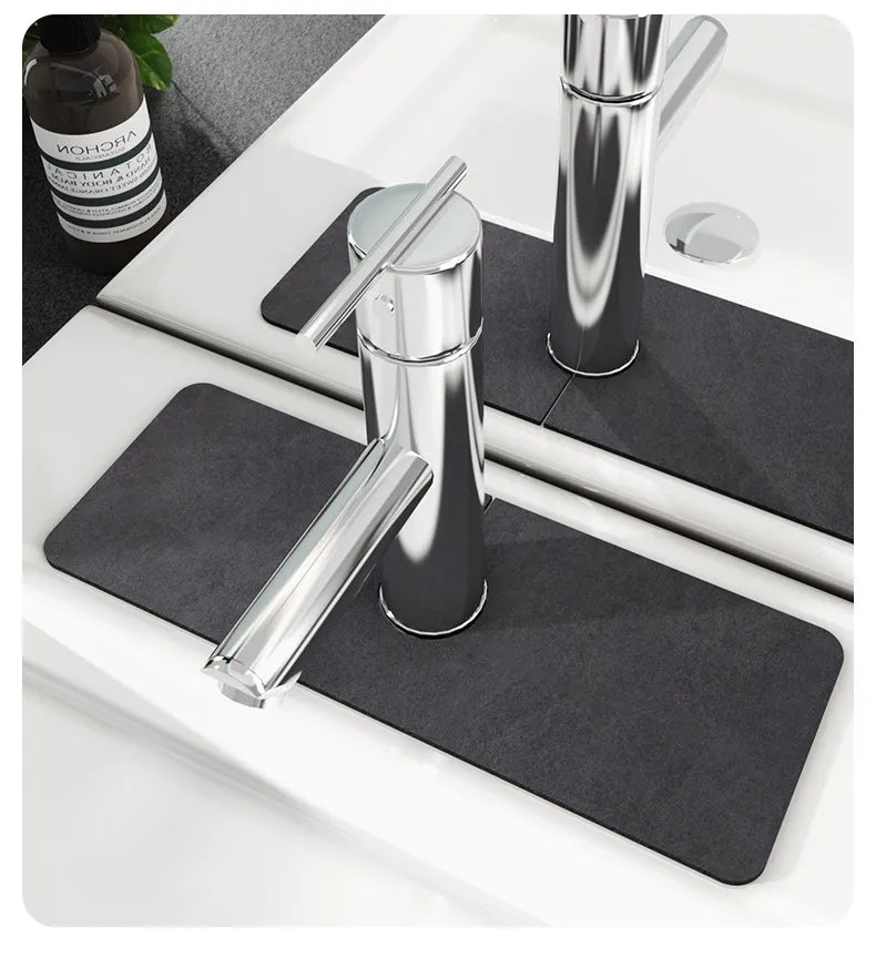 Diatomite Faucet Absorbent Pad — Anti-Slip, Quick-Dry Sink Mat