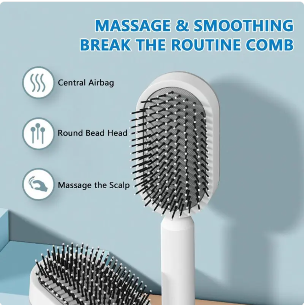 Women’s 3D Hair Growth Self-Cleaning Brush — Scalp Massage & Painless Combing