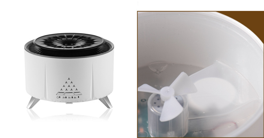 Flame Glow Aroma Diffuser — White Noise Humidifier with Flame Effect