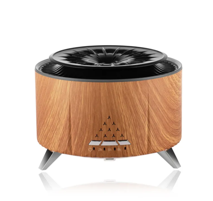 Flame Glow Aroma Diffuser — White Noise Humidifier with Flame Effect