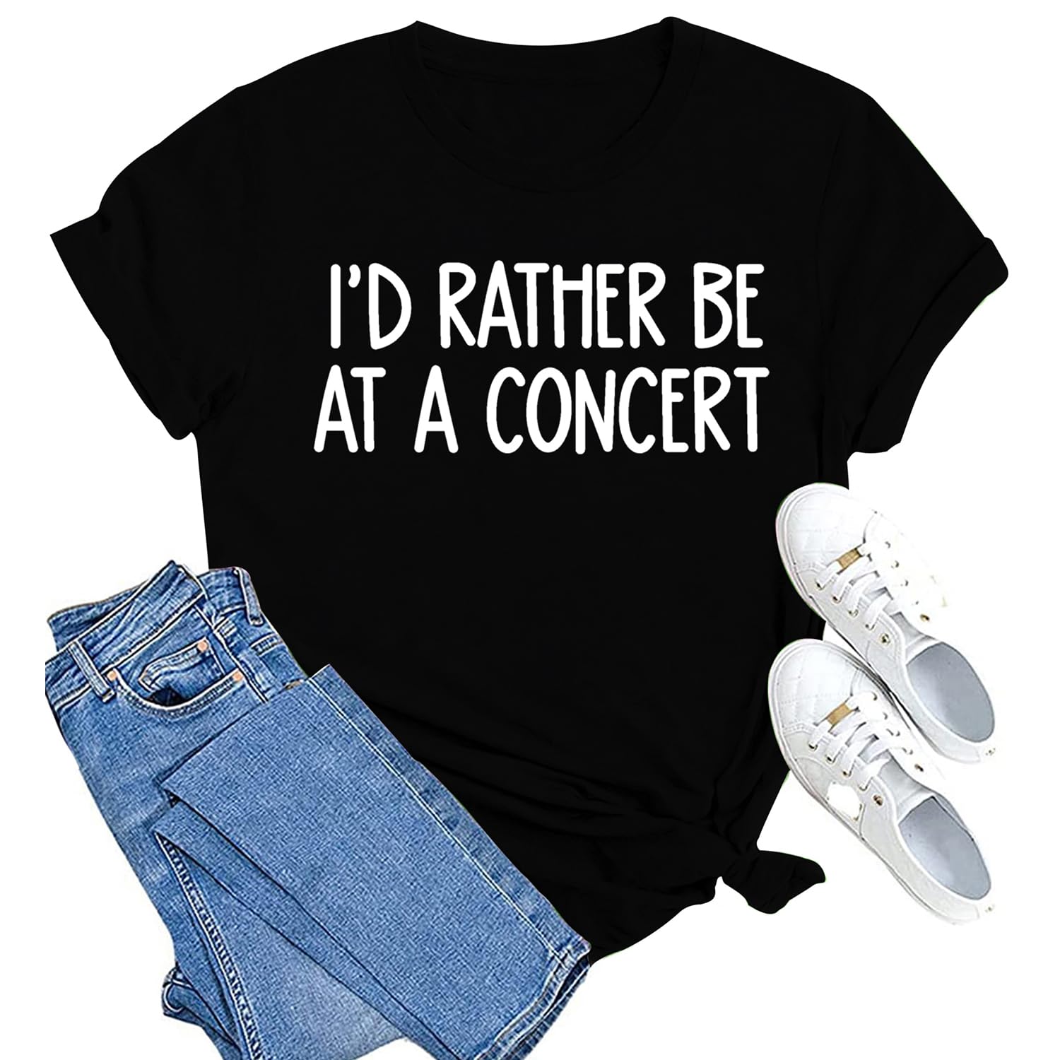 MAIHUN Concert Shirts Women Country Music Tshirt Music Lover Fans Tee Tops Black