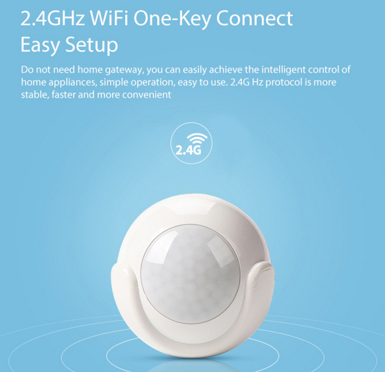 Smart Home Infrared Motion Sensor — 110° Wide Angle, Compact Design