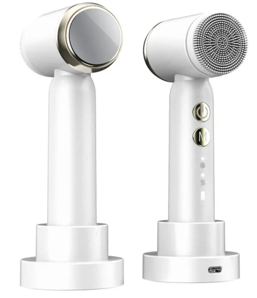 6-in-1 Ultrasonic Electric Face Cleansing Brush — Hot & Cold Compress
