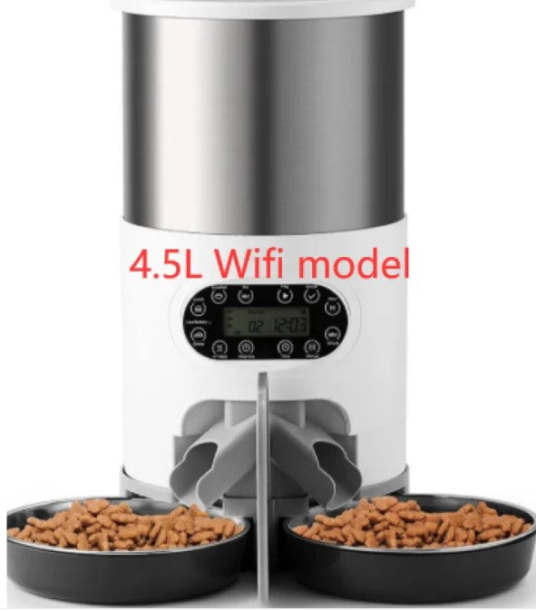 Automatic Pet Feeder — Dual Meal Dispenser with Voice Recording