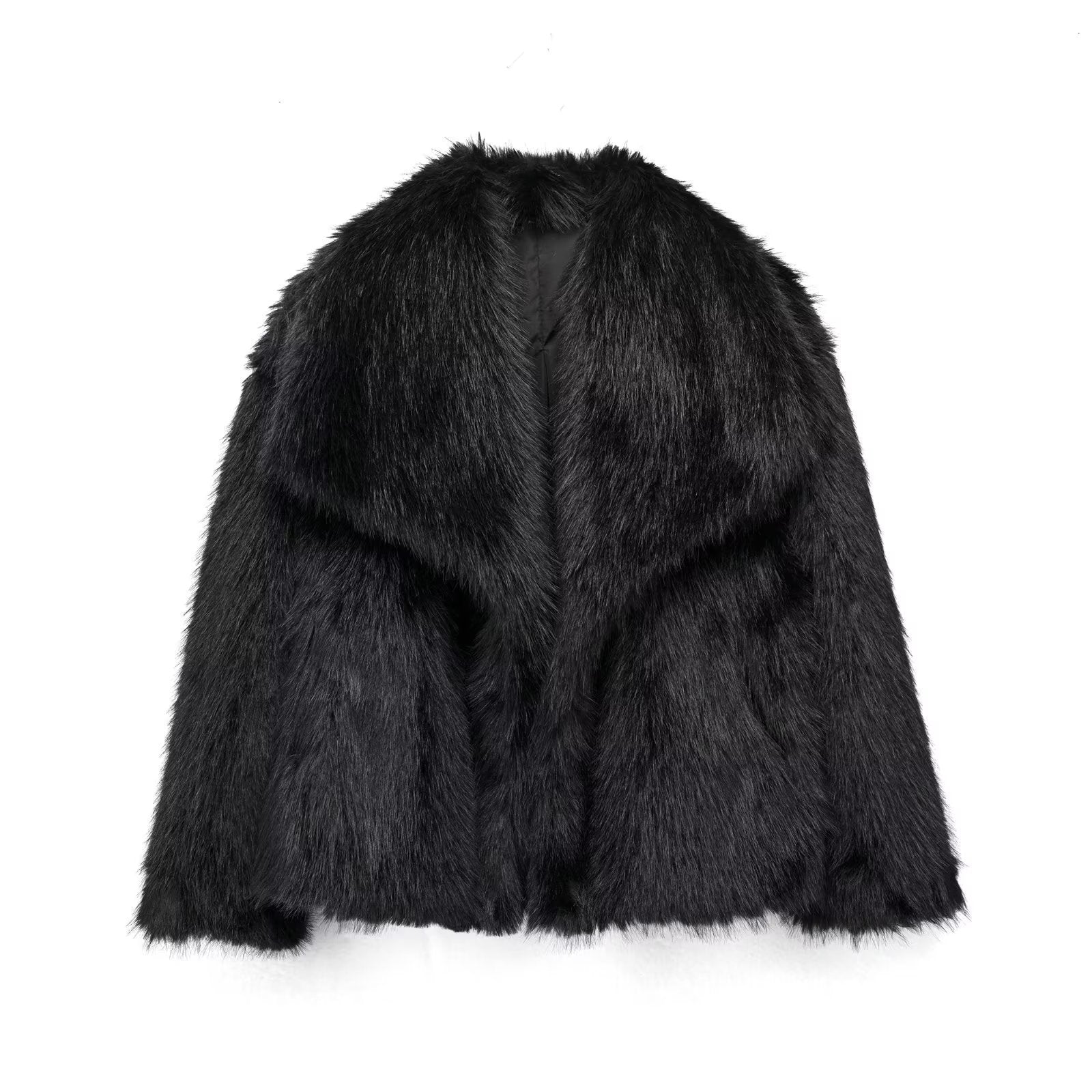 Women's Thickened Plush Lapel Coat — Warm Winter Outwear, 8 Colours