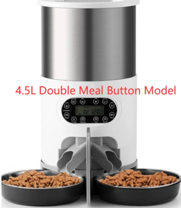 Automatic Pet Feeder — Dual Meal Dispenser with Voice Recording