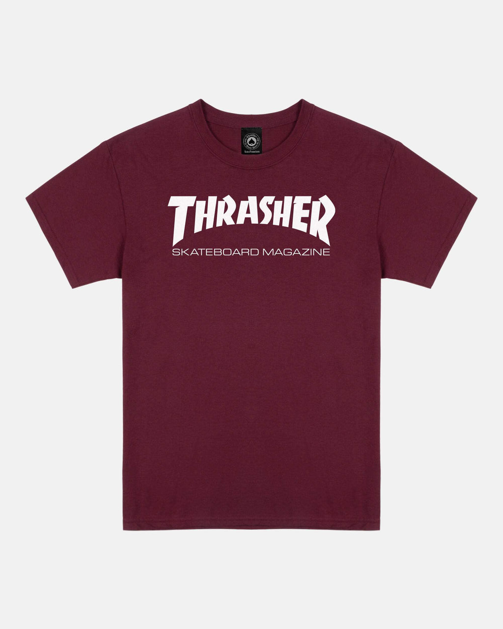 Thrasher Skate Mag T-Shirt — Classic Heritage Logo, Maroon