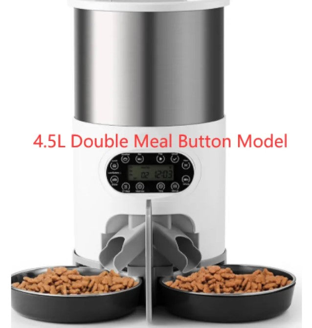 Automatic Pet Feeder — Dual Meal Dispenser with Voice Recording