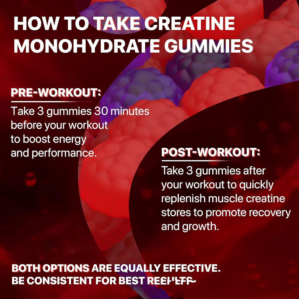 Muscle Boost Creatine Gummies — Energy, Endurance & Recovery, 120 Pieces