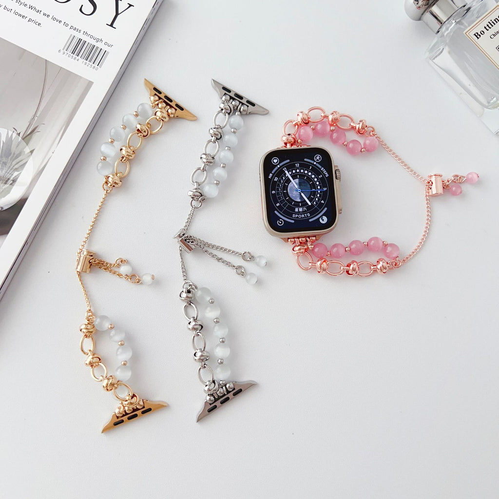 Cat's Eye Bead Wristband Strap — Gold, Silver & Rose Gold