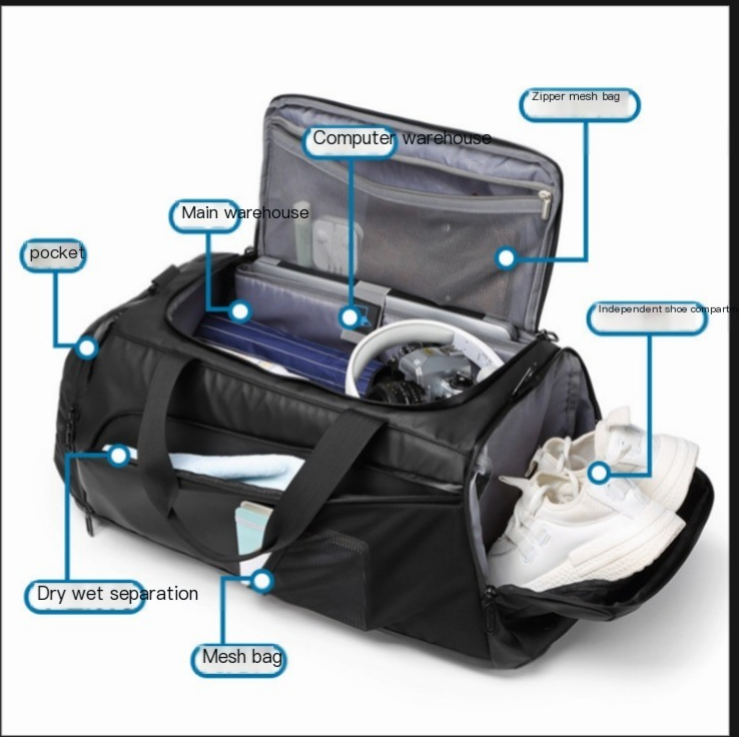 Waterproof Travel & Gym Bag — 36–55L with Anti-Theft Lock