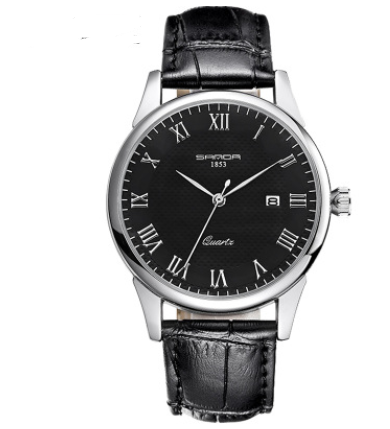 Fashionable Waterproof Couple Watches with Leather Strap