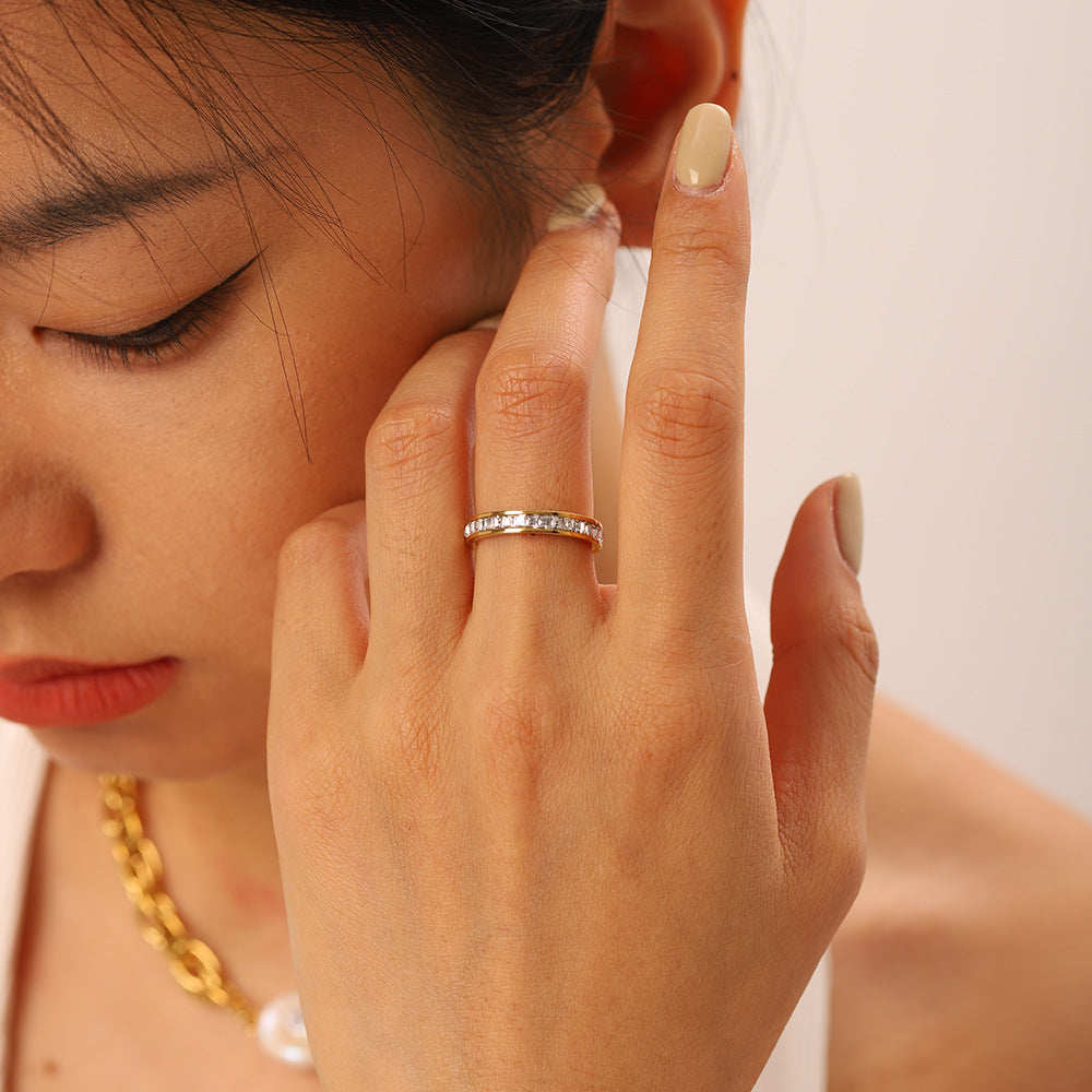Alleria Geometric Ring — Stainless Steel in Gold, Steel & Rose Gold