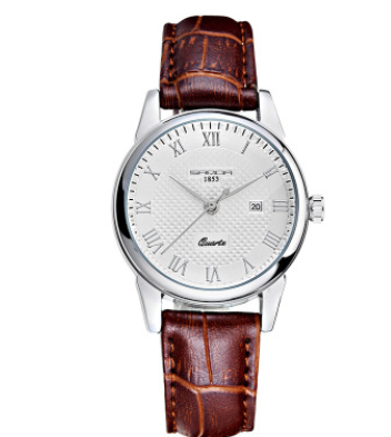 Fashionable Waterproof Couple Watches with Leather Strap