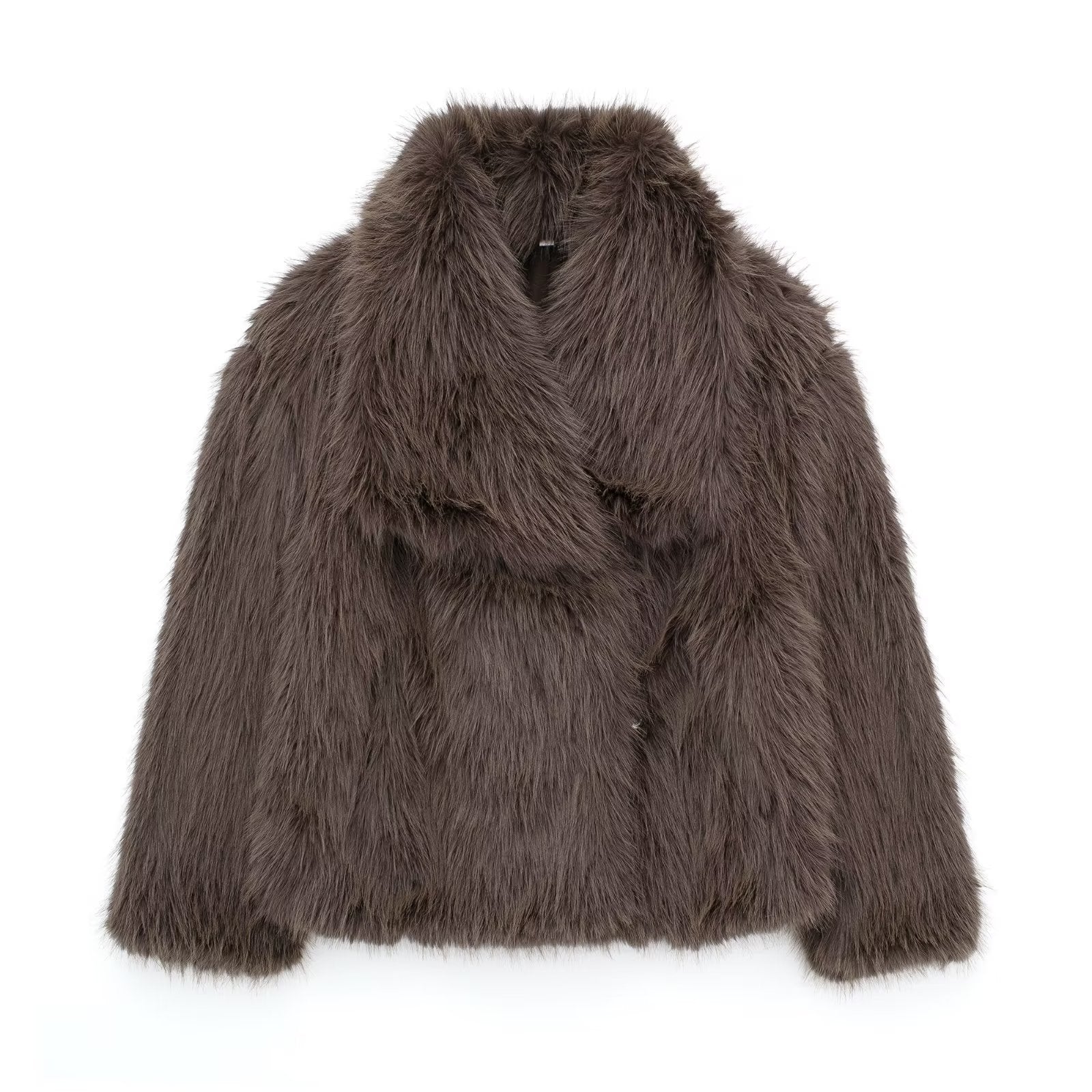 Women's Thickened Plush Lapel Coat — Warm Winter Outwear, 8 Colours
