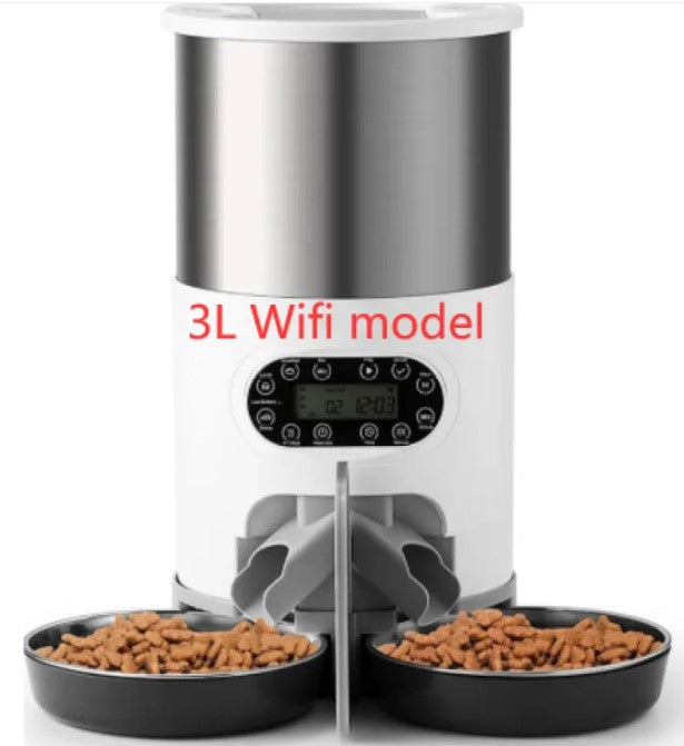 Automatic Pet Feeder — Dual Meal Dispenser with Voice Recording