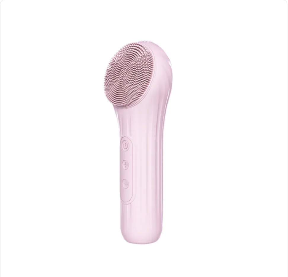 Electric Silicone Face Cleansing Brush — Ultrasonic Vibration & Warm Compress