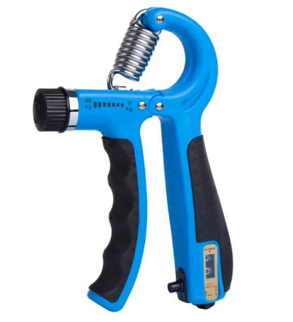 Adjustable Grip Strengthener with Rep Counter — TPR & Metal Spring