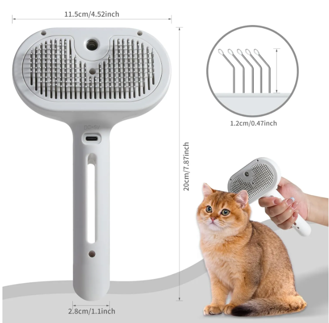 Pet Spray Grooming Brush — Built-In Water Tank for Cats & Dogs