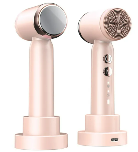 6-in-1 Ultrasonic Electric Face Cleansing Brush — Hot & Cold Compress