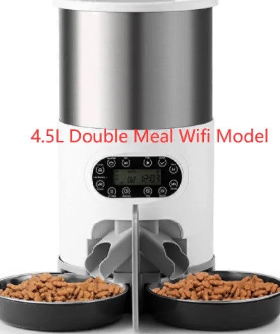 Automatic Pet Feeder — Dual Meal Dispenser with Voice Recording