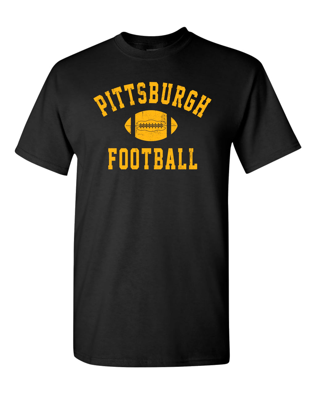 J2 Sport Pittsburg Football T-Shirt — Men & Women, Short Sleeve, Black