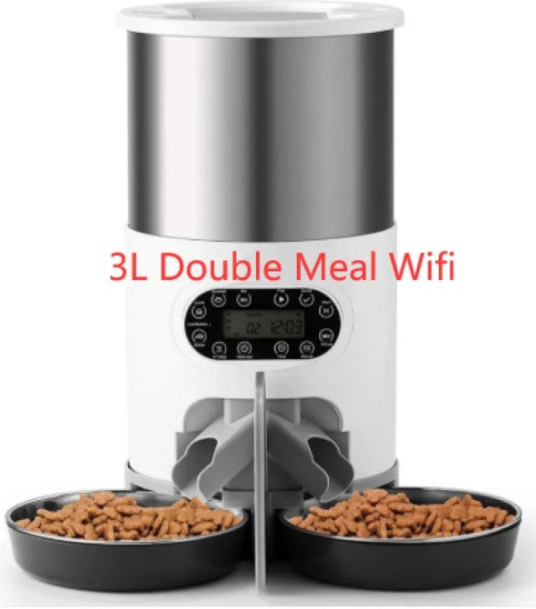 Automatic Pet Feeder — Dual Meal Dispenser with Voice Recording
