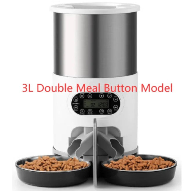Automatic Pet Feeder — Dual Meal Dispenser with Voice Recording