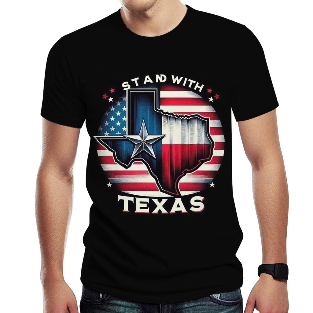 Texas Flag Map Patriotic T-Shirt — Texan Pride Graphic, 4XL