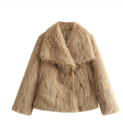 Women's Thickened Plush Lapel Coat — Warm Winter Outwear, 8 Colours