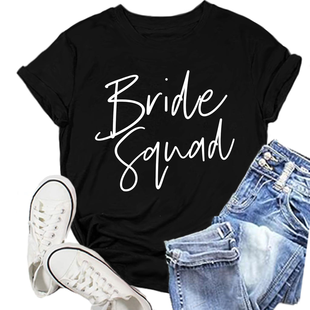 NEWKA Bride Squad T-Shirt — Relaxed Fit, Soft Blend, Black