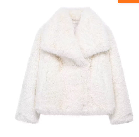 Women's Thickened Plush Lapel Coat — Warm Winter Outwear, 8 Colours